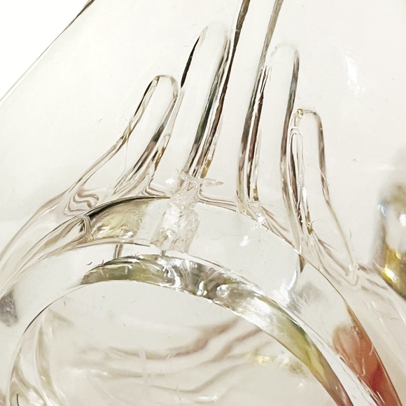 Vintage Swan Soap Dish Transparent Plastic Clear Gold Coloured Metal Accent Bird - Picture 9 of 10